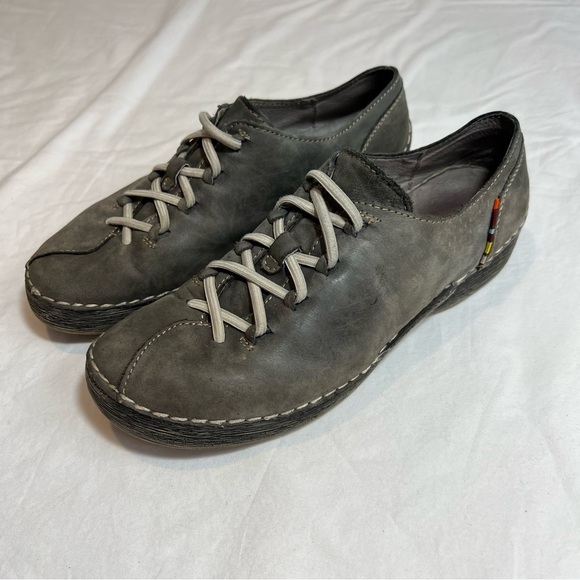 Spring Step Carhop gray leather lace up loafers sneakers size 39 - Picture 1 of 8